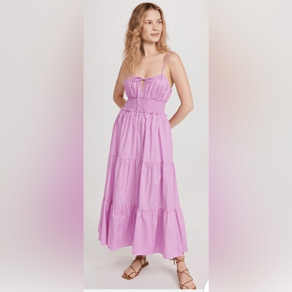 WAYF Women's Wisteria purple Tiered Midi Dress size medium - Picture 1 of 10